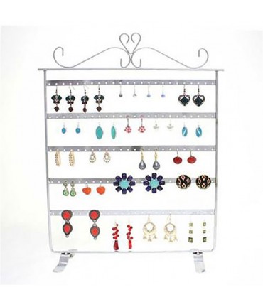 Présentoir boucles d'oreilles cadre à 5 rangs (60 paires) - Chrome