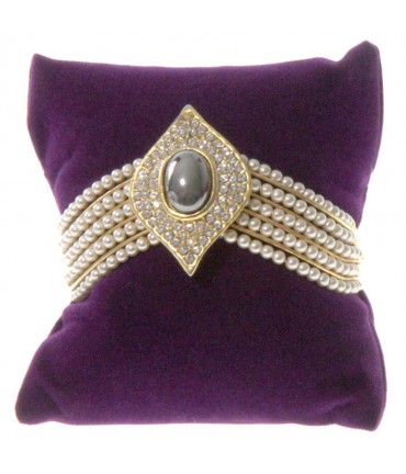 Coussin montre et bracelet en velours 8 x 8 cm - Violet