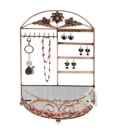 Porte bijoux cadre mixte Corbeille Baroque avec panier - Cuivre