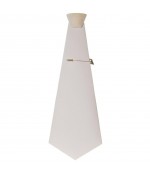 Support Cravate pour pince cravate en simili cuir - Blanc