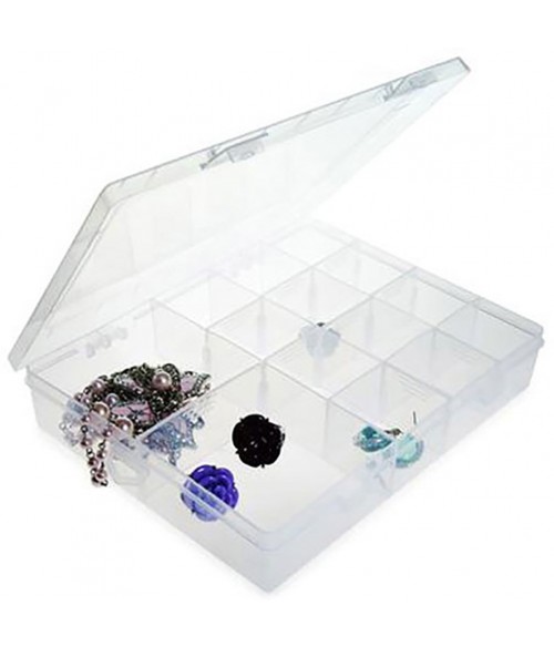 Boite de rangement 21 x 16,7 x 4 cm (14 compartiments)