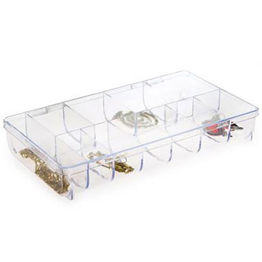 Boîte de rangement transparente à 2 tiroirs, boîte de rangement bijoux