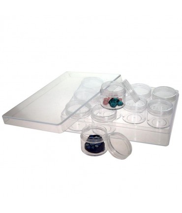 Boite de rangement plastique pour perles et pierres (L) 163 x (P) 122 x (H) 34