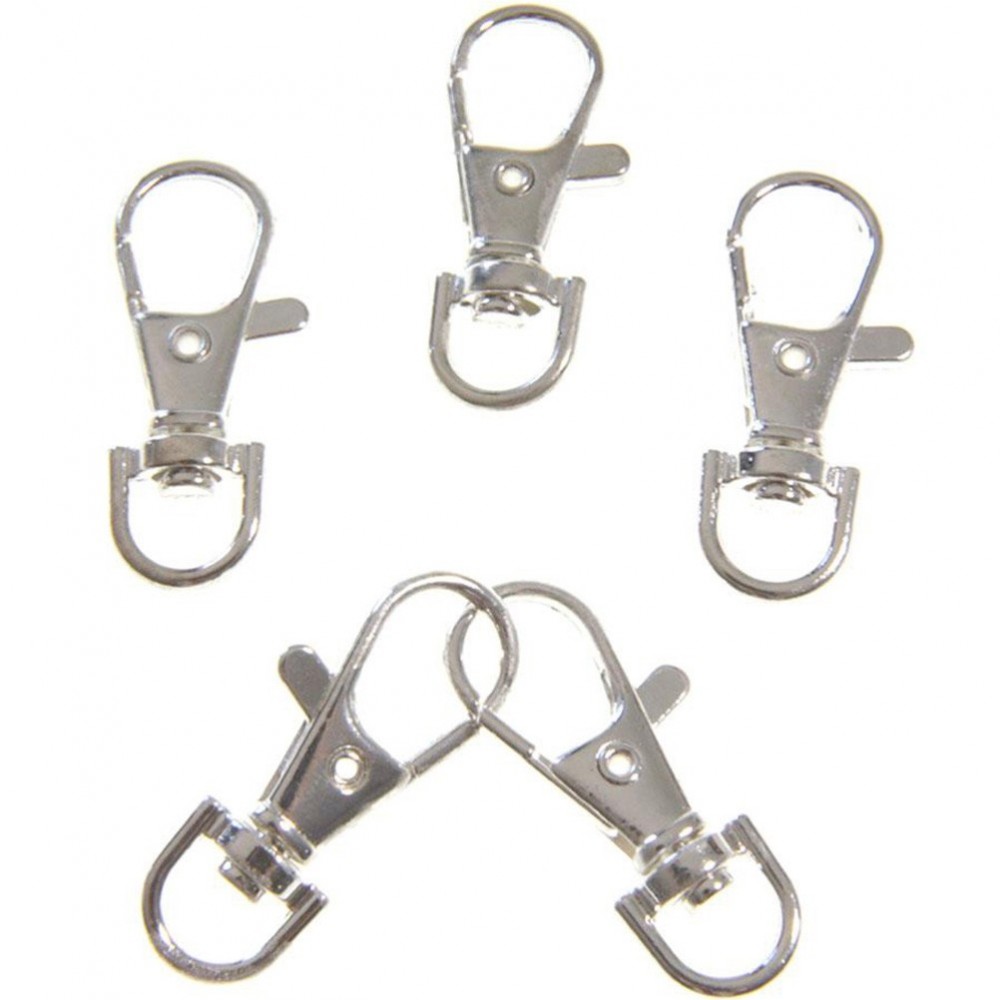 6 pièces acier perle vis verrouillage mousqueton porte-clés 