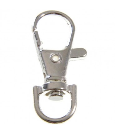 Mousqueton porte clé rotatif 35 mm gris (5 pièces)