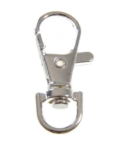 Mousqueton porte clé rotatif 37 mm gris (5 pièces)
