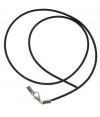 Colliers tour de cou 2 mm caoutchouc plein fermoir mousqueton (5 pièces)