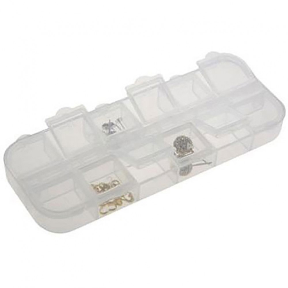 Petite boîte en plastique pour rangement de bijoux 12 compartiments