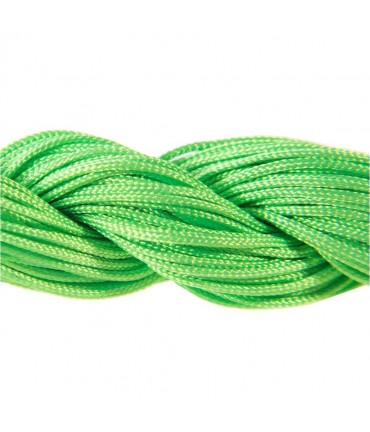 Fil nylon 1 mm pour bracelet shamballa écheveau de 24 mètres - Vert fluo