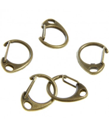 Mousqueton anneau porte clé (5 pièces) - Bronze