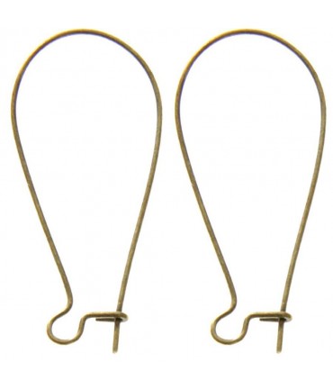 Attache boucle d'oreille crochet 38 mm (50 pièces) - Bronze