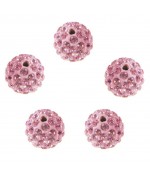 Perles shamballa rondes à strass cristal 12 mm (5 pièces)