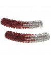 Perles shamballa tubes bicolores dégradées 50 mm (1 pièce)