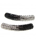 Perles shamballa tubes bicolores dégradées 50 mm (1 pièce)