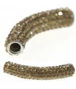 Perles shamballa tubes pierre de cristal 45 mm (1 pièce)