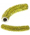 Perles shamballa tubes pierre de cristal 45 mm (1 pièce)