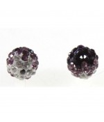 Perles shamballa rondes bicolores dégradées 10 mm (5 pièces)