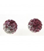 Perles shamballa rondes bicolores dégradées 10 mm (5 pièces)