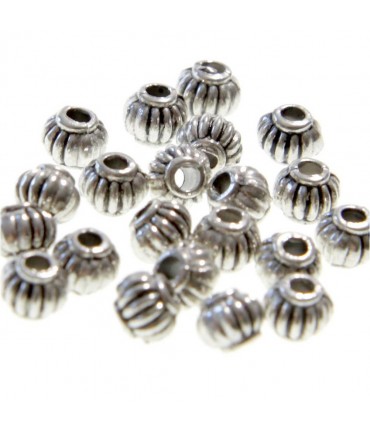 Perles metal Citrouille 5 x 4 mm (50 pièces) - Argenté