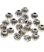 Perles metal Citrouille 5 x 4 mm (50 pièces) - Argenté