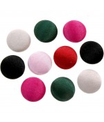 Bouton satin à coller forme ronde (10 pièces) - Multicolore