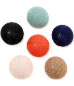 Bouton tissu à coller grand forme ronde (10 pièces) - Multicolore