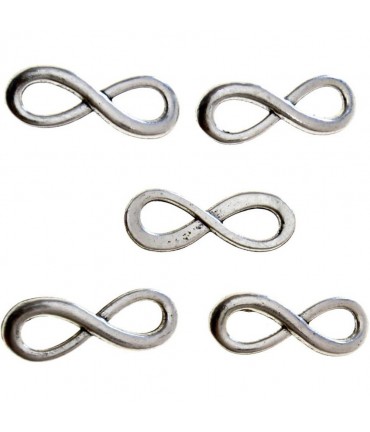 Connecteurs bracelets Infinity (5 pièces) - Gris