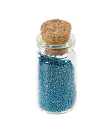 Microbilles caviar irisées en fiole - Bleu paon