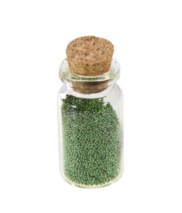 Microbilles caviar irisées en fiole - Vert amande