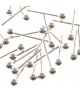 Clous d'oreilles support boucle boule 19 x 2 mm (50 pièces)