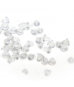 Fermoir boucle d'oreille plastique transparent (50 pièces)