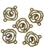 Connecteurs bijoux Fleur rose (5 pièces)
