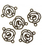 Connecteurs bijoux Fleur rose (5 pièces)