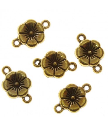 Connecteur bijoux Petite fleur (5 pièces) - Doré
