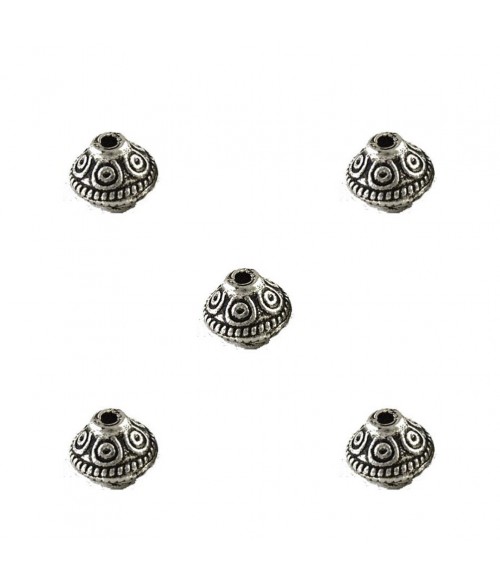 Perles toupie tibétaines en métal 6.5 x 7 mm