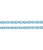 Chaine bijoux à mailles forçat 7 x 6 mm (1 mètre) - Bleu ciel