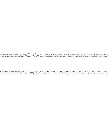 Chaine bijoux petites mailles jaseron 2 x 1,5 mm (1 mètre) - Argenté