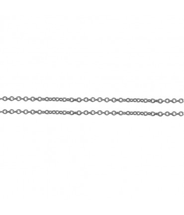 Chaine bijoux petites mailles jaseron 2 x 1,5 mm (1 mètre) - Gris