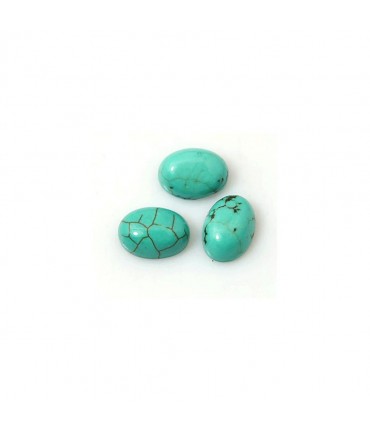 Pierre synthétique turquoise ovale 8 x 6 mm (5 pièces) - Turquoise