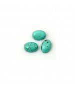 Pierre synthétique turquoise ovale 8 x 6 mm (5 pièces) - Turquoise
