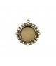 Support cabochon pendentif Dentelle 35 x 32 mm (1 pièce)