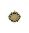 Support cabochon pendentif Dentelle 35 x 32 mm (1 pièce)