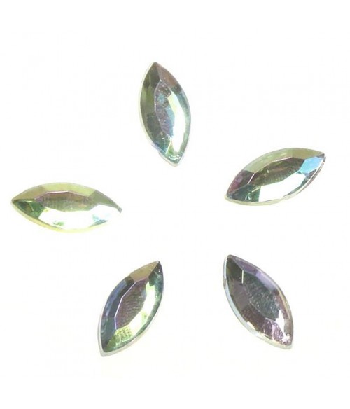 Strass bijoux acrylique Amande 15 x 7 mm (5 pièces)