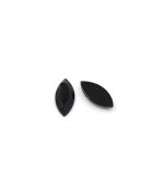 Cabochon strass acrylique Amande 20 x 9 mm (5 pièces) - Noir