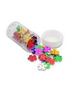 Flacon de perles paillettes fleurs 13 ,5 mm (60 pièces) - Multicolore