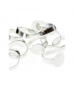 Supports de bagues réglables pour la création de bijoux tamis 12 mm (10 pièces) - Argenté