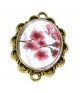 Kit cabochon verre et support dentelle 36 x 25 mm (5 pièces)