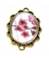 Kit cabochon verre et support dentelle 36 x 25 mm (5 pièces)