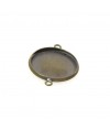 Kit cabochon verre support rond lien 25,5 x 20 mm (5 pièces)