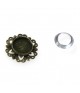 Kit cabochon verre support rond rosace 20 mm (10 pièces)